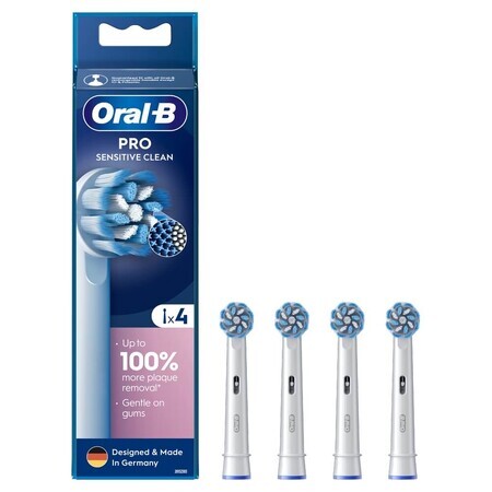 Oral-B Pro Sensitive Clean vervangende opzetborstels voor elektrische tandenborstel, 4 stuks