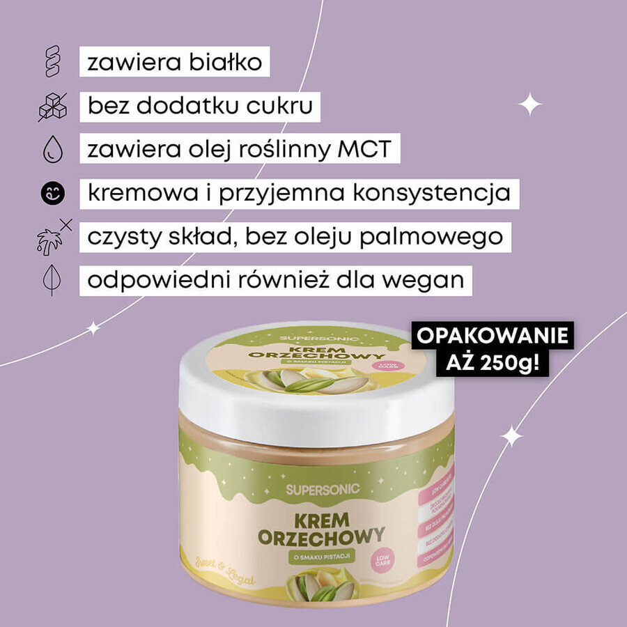 Supersonic, hazelnootcrème, pistache smaak, 250 g