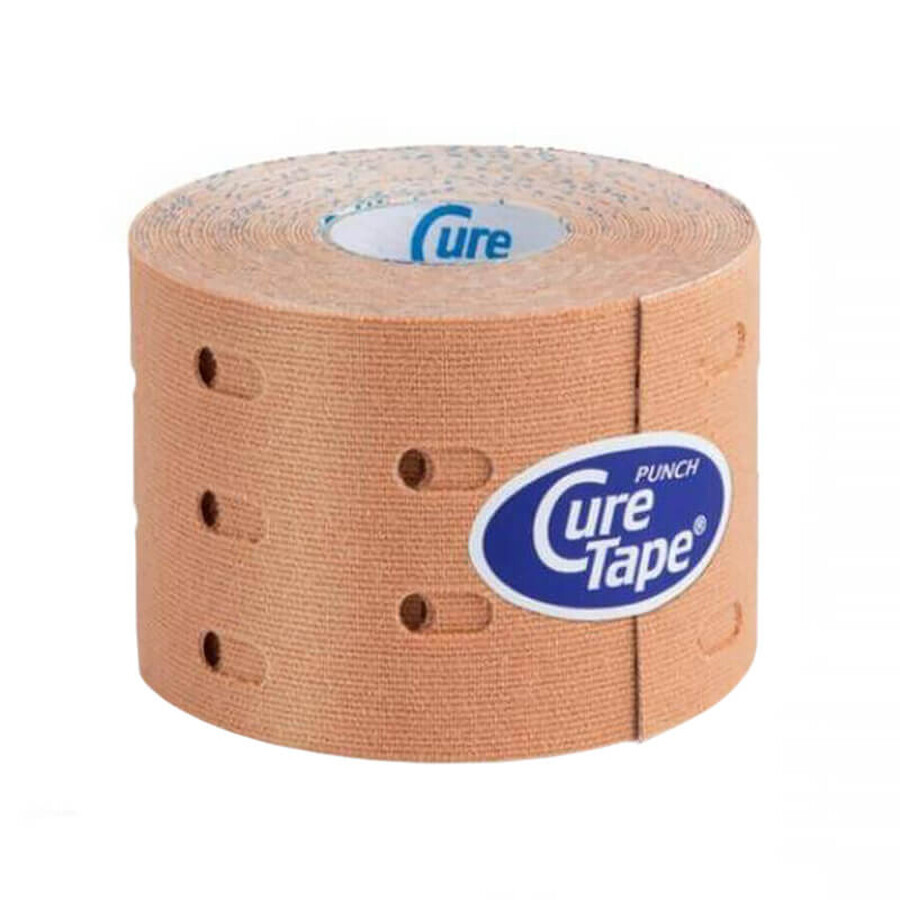 CureTape Punch, bande kinésiologique, beige, 5 cm x 5 m, 1 pièc