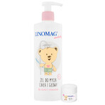 Linomag Emolients, lichaams- en hoofdreinigingsgel voor baby's en kinderen vanaf 1 levensdag, 400 ml + beschermingscrème, 15 ml gratis