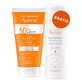 Avene Sun, gezichtsbeschermingscr&#232;me voor droge en gevoelige huid, SPF 50+, 50 ml + thermaal bronwater, 50 ml gratis