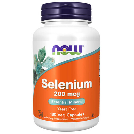 Now Foods Selenium, selenio 200 µg, 180 capsule