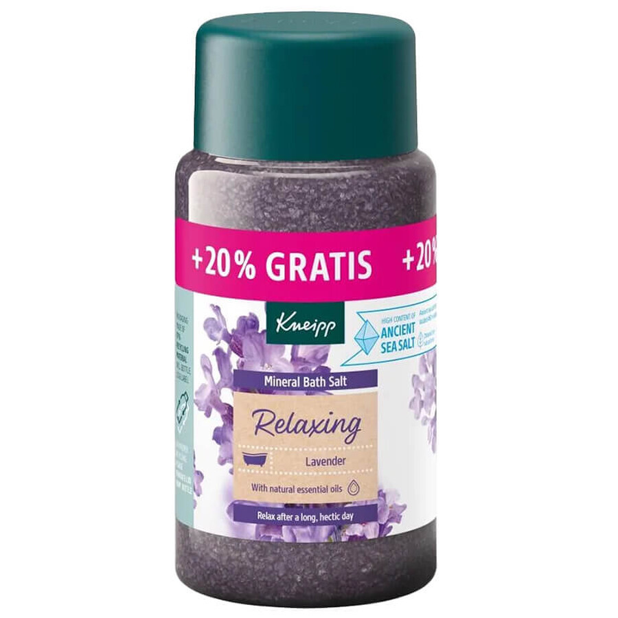 Kneipp Relaxing Lavendel, mineraal badzout kristallen, 600 g