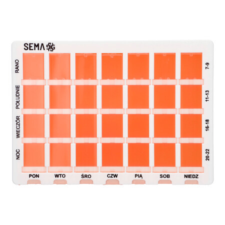 SEMA Protect, wekelijks medicijndoosje met vier kamers