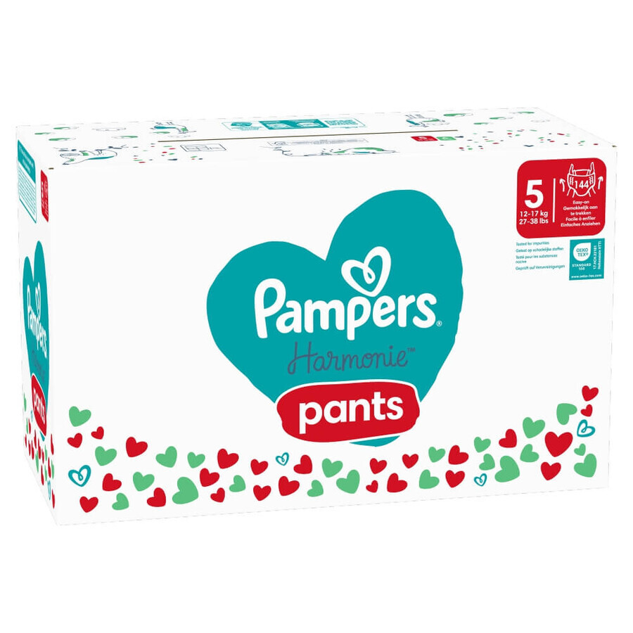 Pampers Harmonie Pants, pañales, talla 5, 12-17 kg, 144 unidades