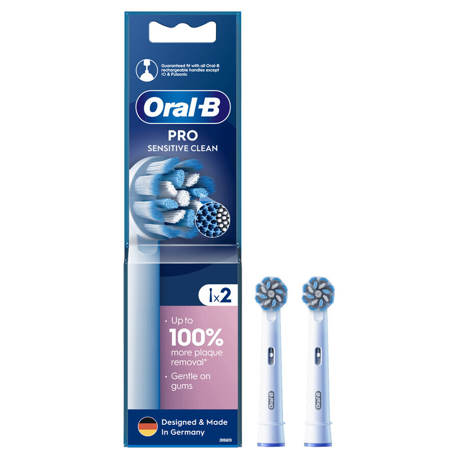 Oral-B Pro Sensitive Clean, replacement tips for electric toothbrush, 2 pieces