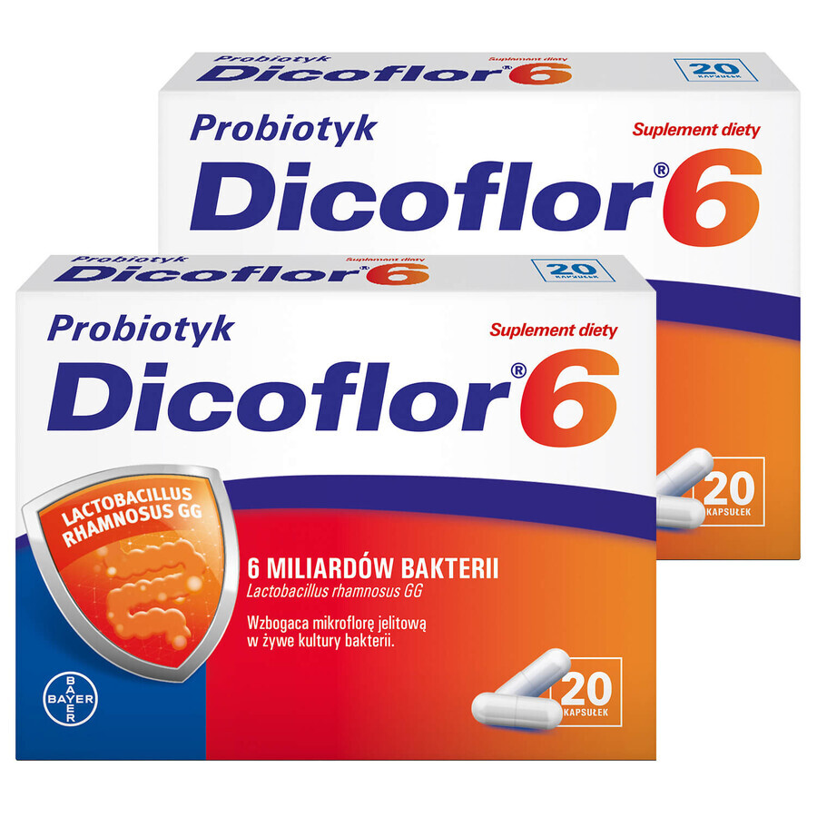 Dicoflor 6 set, voor kinderen vanaf 3 jaar en volwassenen, 2 x 20 capsules