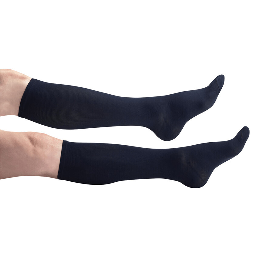 Jobst Travel, compressiekousen voor de knie, 15-20 mmHg, gesloten meter, maat 3, zwart