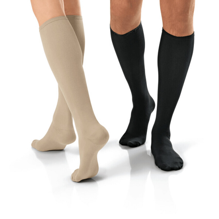 Jobst Travel, compressiekousen voor de knie, 15-20 mmHg, gesloten meter, maat 3, zwart