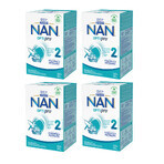 Nestle NAN Optipro 2, Follow-on milk for babies over 6 months, 4 x 650 g