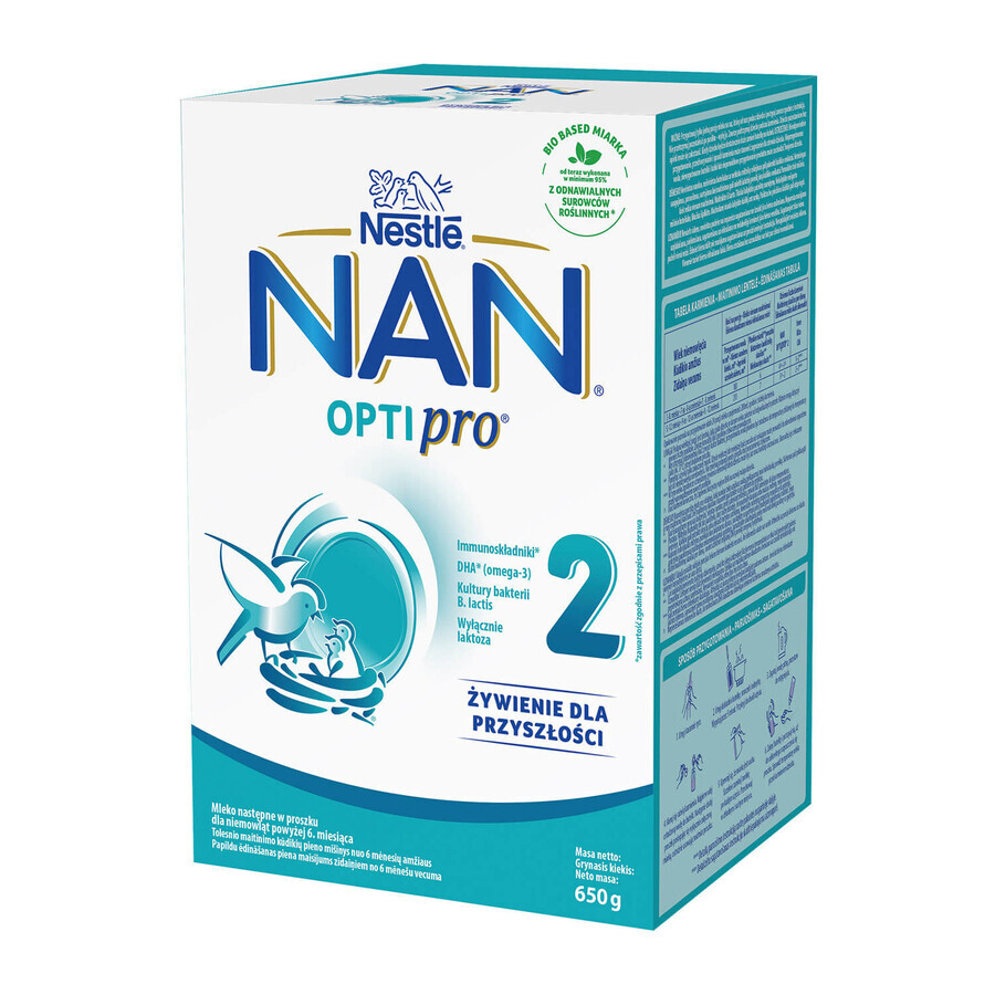 Nestle NAN Optipro 2, Follow-on milk for babies over 6 months, 4 x 650 g