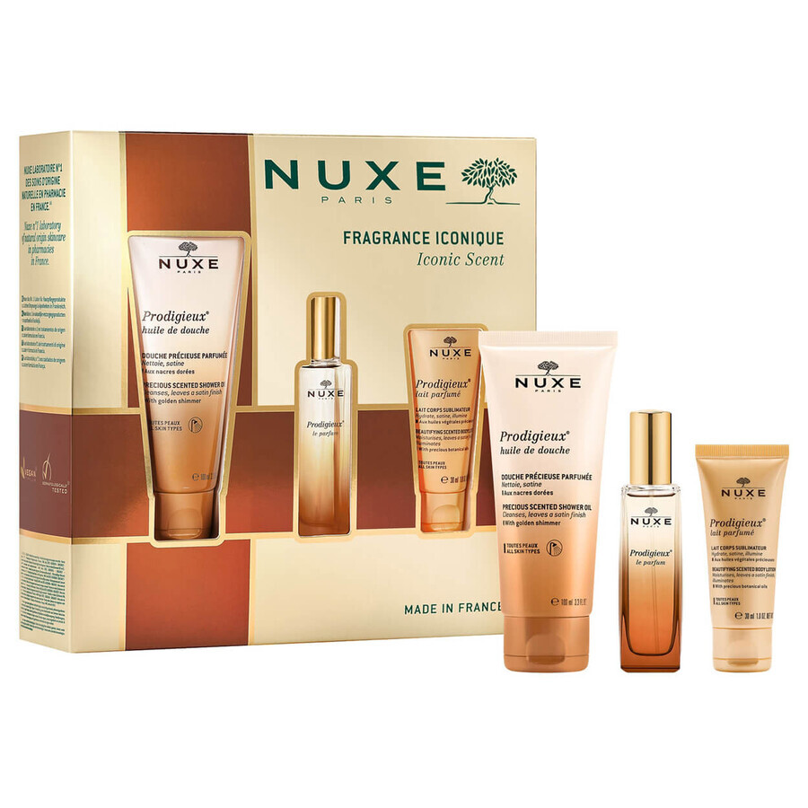 Nuxe Prodigieuse perfume set, fragrance, 30 ml + shower oil, 100 ml + scented body milk, 30 ml