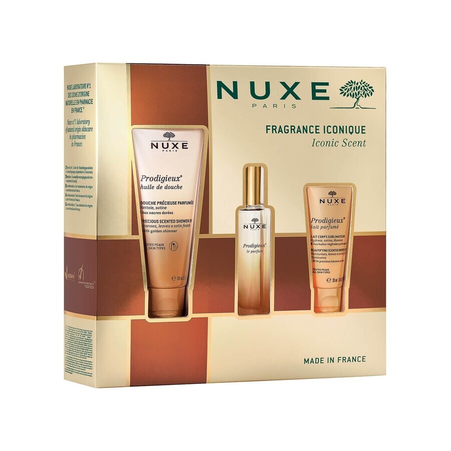 Nuxe Prodigieuse perfume set, fragrance, 30 ml + shower oil, 100 ml + scented body milk, 30 ml