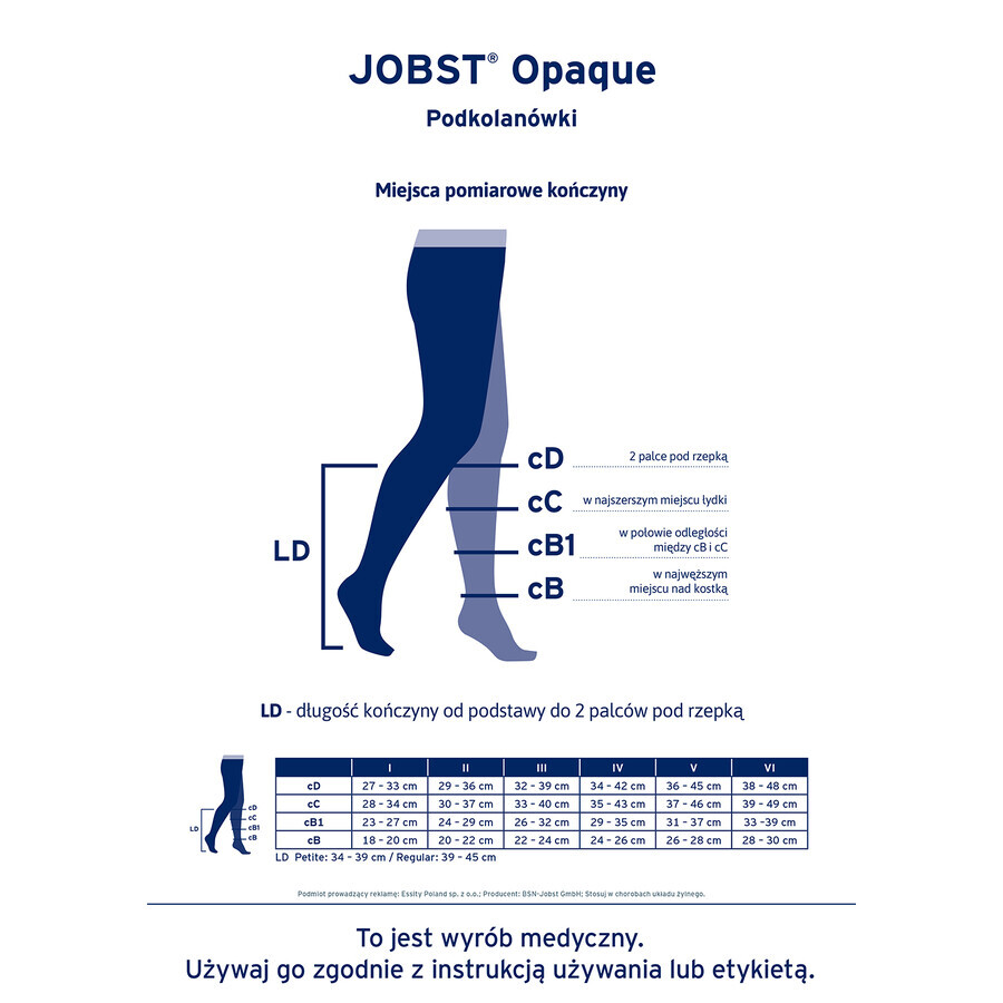 Jobst Opaque, compressiekniekous, CCL2, donkere teen, maat 3, naturel