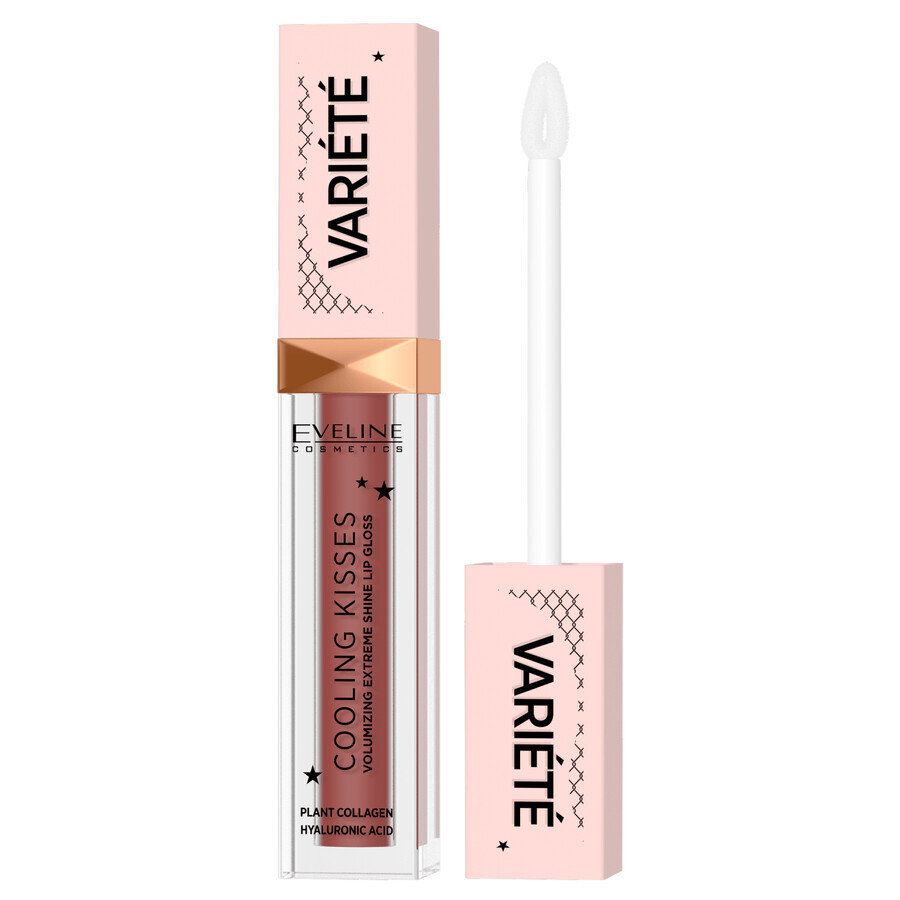 Eveline Cosmetics Varieties Cooling Kiss, volumizing lip gloss with cooling effect, No. 04, 6,8 ml