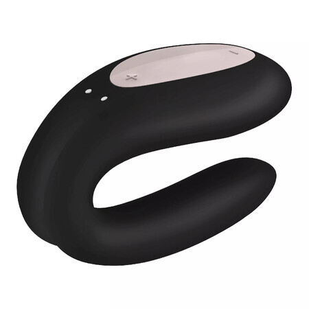 Satisfyer Double Joy, telefoongestuurde vibrator voor koppels, zwart