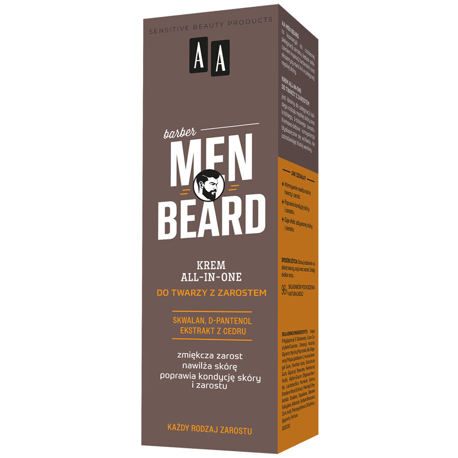 AA Men Beard, cremă all-in-one pentru părul facial, 50 ml