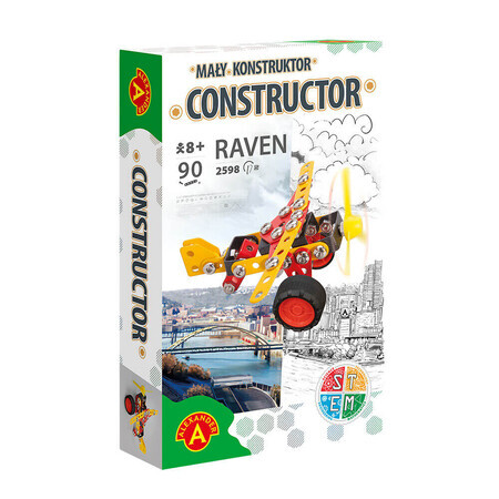 Juego de construcción Monoplanor Raven, 90 piezas, + 8 años, Alexander Toys