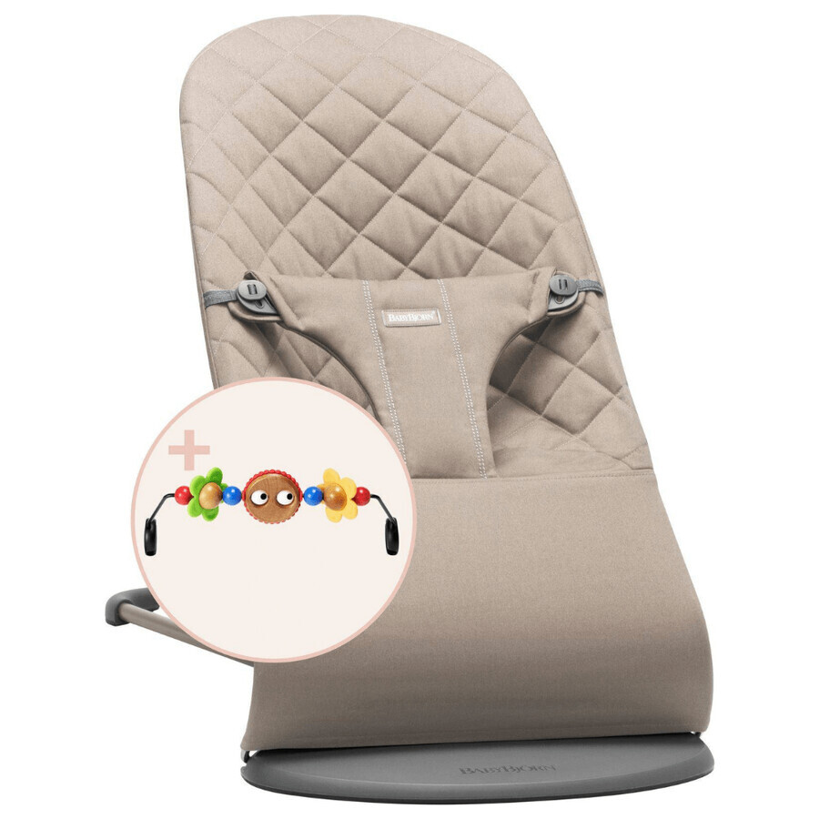 BabyBjorn Bliss BabyBjorn Bliss schommel inclusief speelgoedstang, 3,5 - 13 kg, Zandgrijs, BabyBjorn