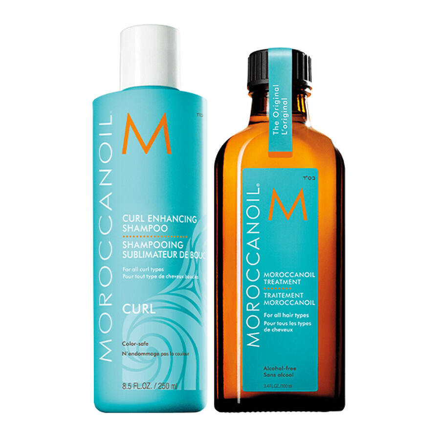 Krulshampoo + Originele Treatment Oil, 250 ml + 100 ml, Moroccanoil