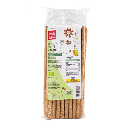 Biologische volkoren broodstengels met olijfolie, 125 g, Baule Volante