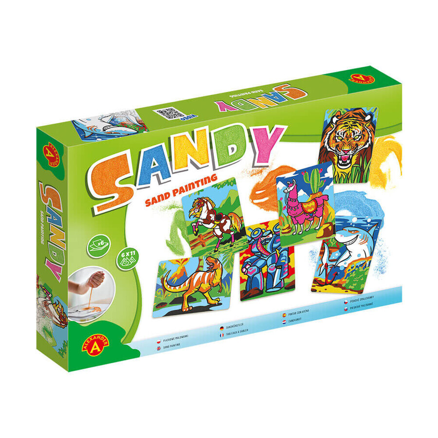 Set de peinture sur sable Sandy le tigre Sandy, 34 pièces, + 6 ans, Alexander Toys