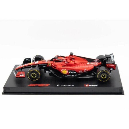 Ferarri SF-23 modelauto met Charles Leclerc-helm, +14 jaar, 1:43, Flat Red, Bburago