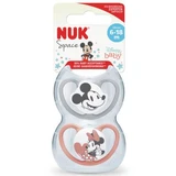 Set of 2 pacifiers with silicone teat Disney Space, 6-18 months, Mickey Mouse, Grey&Roz or Grey&Alb, Nuk