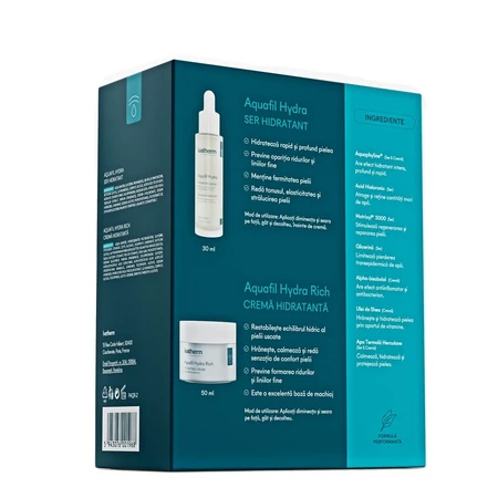 Hydraterende crème + serum met peptiden en HA Aquafil Hydra Rich, 50 ml + 30 ml, Ivatherm