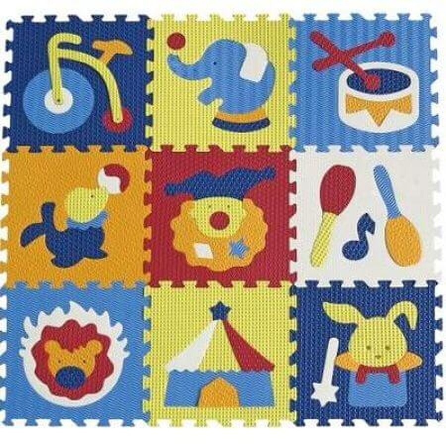 Maravillosa Alfombrilla Puzzle Círculos, 92x92 cm, BabyGreat