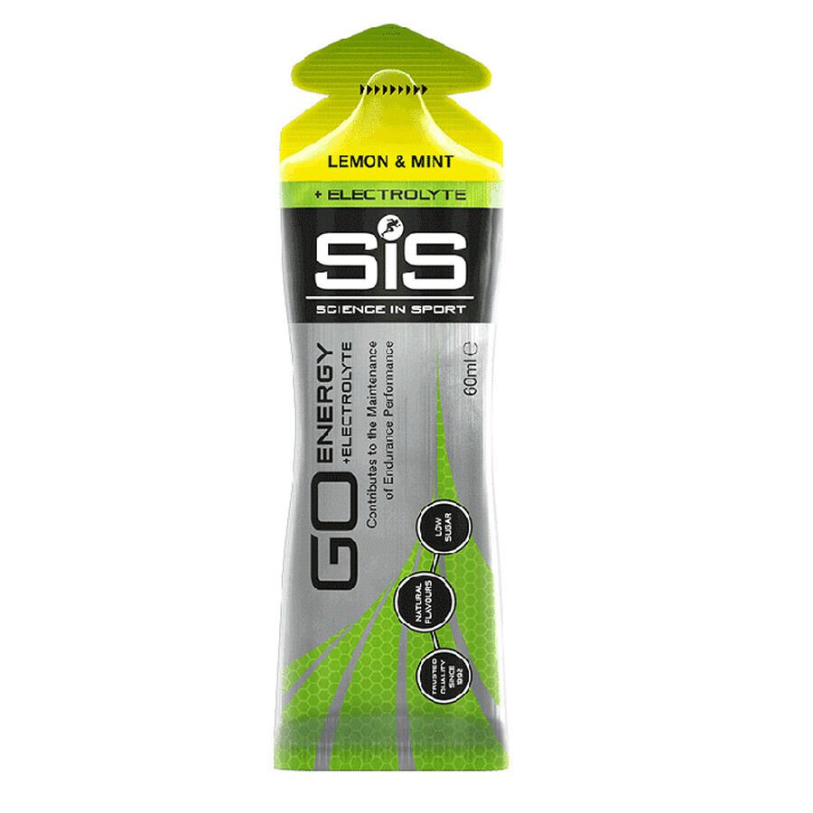 Gel energizant cu electroliti cu aroma de lamiae si menta Sis Go Energy, 60 ml, Science In Sport