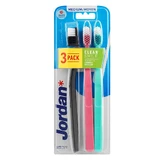 Set of 3 adult toothbrushes Clean Smile, Medium, Multicolor, Jordan