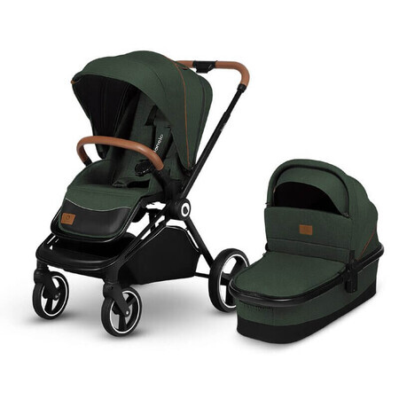 Carucior 2 in 1 Reversibil Mika, de la nastere pana la 22 kg, Green Forest, Lionelo