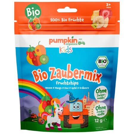 Biologische fruitmix chips, +3 jaar, 12 g, Pumpkin Organics