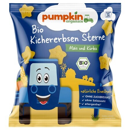 Snack Bio stars made of naut, corn and pumpkin, +12 months, 20 g, Pumpkin Organics