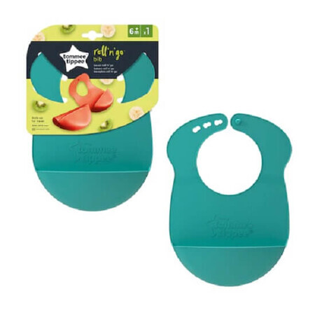 Bavoir Roll & Go, + 6 mois, vert, 1 pce, Tommee Tippee