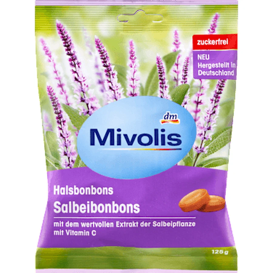 Mivolis Sage throat drops, 125 g