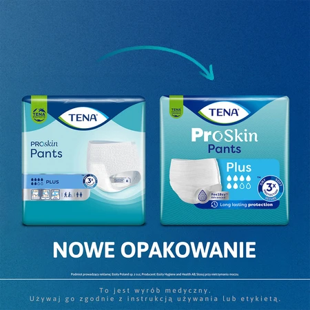 Tena Pants ProSkin, calzoncillos absorbentes, talla S, 65-85 cm, Plus, 15 unidades