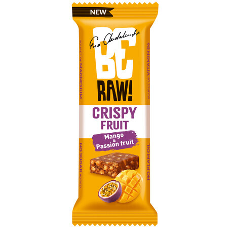 BeRAW! Crispy Fruit, stick, mango en passievrucht, 40 g