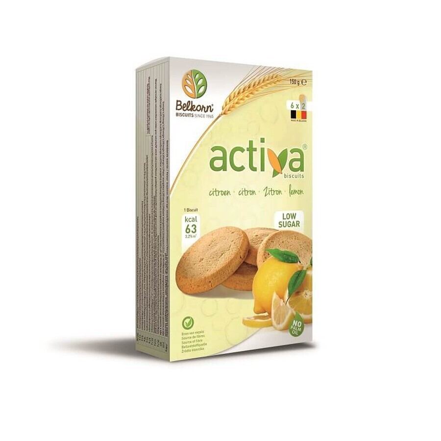 Biscuits actifs au citron (sans sucre ajouté), 150 g, Belkorn