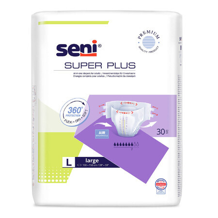 Super Plus Breasts, diapers, large, 100-150 cm, 30 pcs