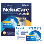 NebuCare Secure+, vernevelingsset, NE-M01L gaasvernevelaar + 0,9% NaCl zoutoplossing, 5 ml x 40 ampullen