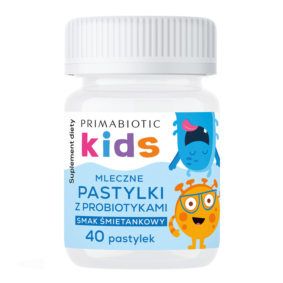 Primabiotic Kids Probiotische melktabletten met probiotica, crèmesmaak, 40 tabletten