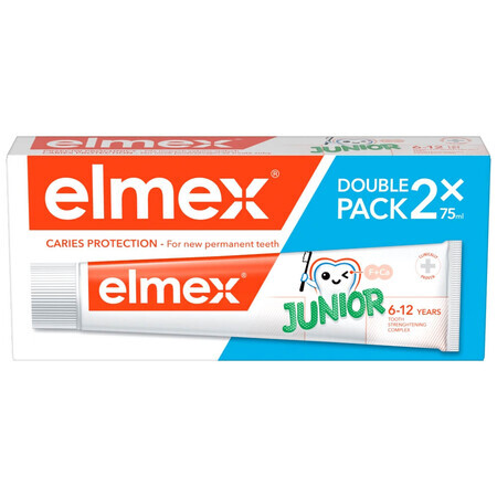 Elmex Caries Protection Junior, toothpaste for children, 6-12 years, 2 x 75 ml