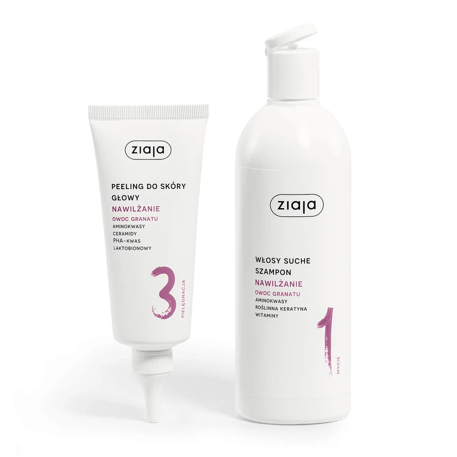 Ziaja Roślinnie Pielnywanie Nawilżanie Owoc Pomatu, Shampoo, trockenes Haar, 400 ml