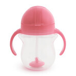 Munchkin Tip&Sip straw cup, pink, 207 ml