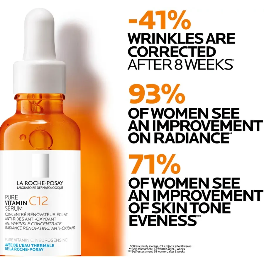 La Roche-Posay Pure Vitamin C12, ser concentrat antirid cu vitamina C, piele sensibilă, 30 ml