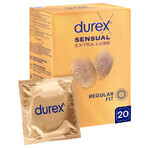 Durex Sensual Extra Lube, preservativi extra lubrificati, 20 pezzi.