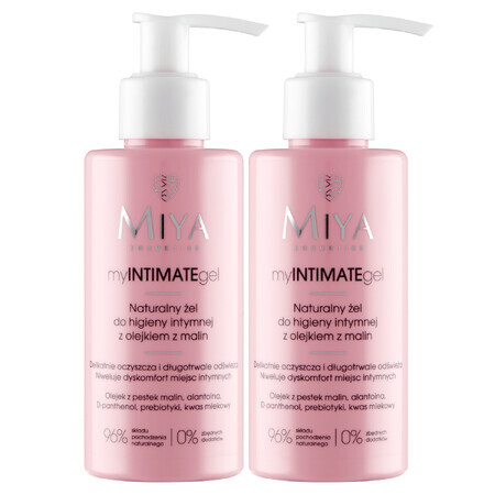 Set Miya myINTIMATEgel, gel natural de igienă intimă cu ulei de zmeură, 2 x 140 ml