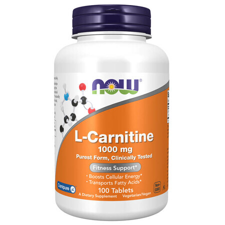 Now Foods L-Carnitine 1000 mg, L-Carnitine, 100 tablets